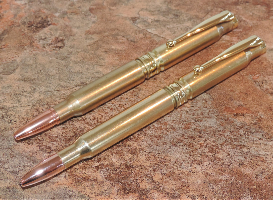 Bullet Cartridge Pen - Brass and Gold